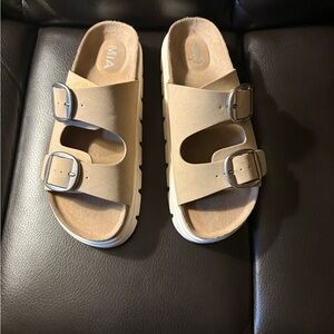 MIA Beige Buckle Sandals